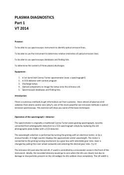 PLASMA DIAGNOSTICS Part 1 VT 2014
