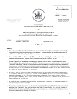 G-162-11 - the British Columbia Utilities Commission