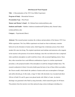 A Reexamination of the 1953 Urey-Miller Experiment