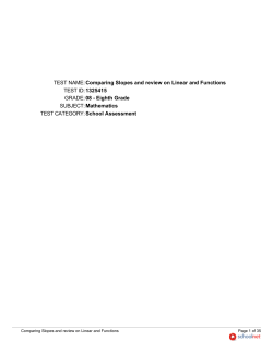 Test Review Slope linear and functions