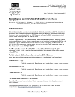 Toxicological Summary for Dichlorofluoromethane
