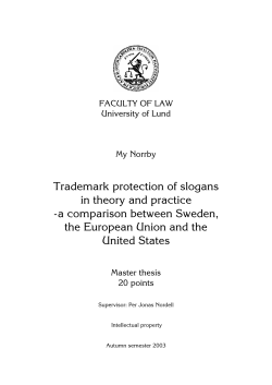 Trademark protection of slogans in theory and practice