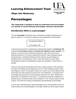 Percentages - UEA`s Portal