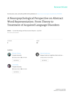 A Neuropsychological Perspective on Abstract Word Representation
