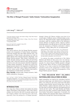 The Rise of Bengal Peasants` India Islamic Nationalism