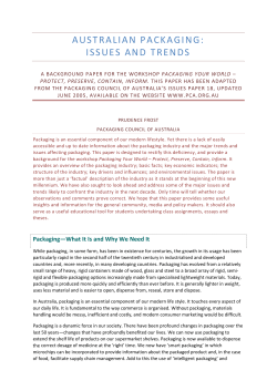 australian packaging: issues and trends