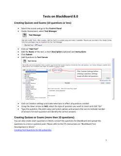Tests on BlackBoard 8.0