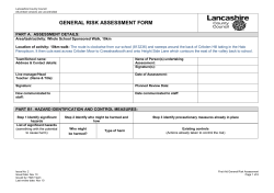 risk assessment form - Alder Grange School