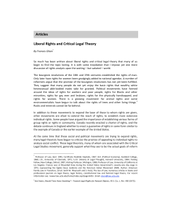 Articles Liberal Rights and Critical Legal Theory