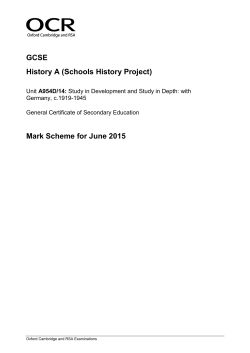 Mark scheme A954D/14 Study in Development and Study in Depth
