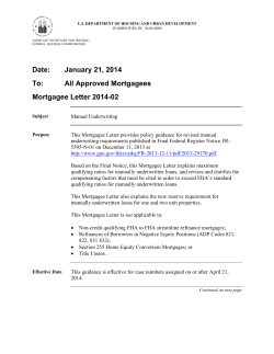 Mortgagee Letter 2014-02 - HUD.gov