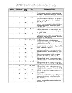LEAP 2025 Grade 7 Social Studies Practice Test Answer Key