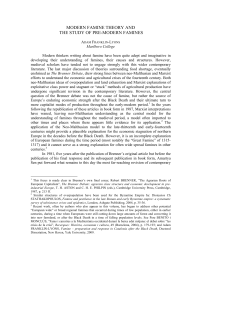 modern famine theory and the study of pre
