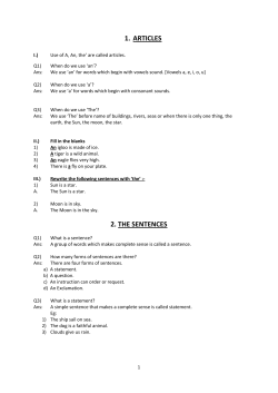 1. articles 2. the sentences - Uday Pre