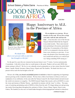 Good News From Africa - School Sisters of Notre Dame
