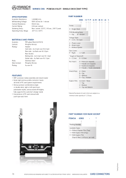 CARD ConneCtoRs PCMCIA II slot - sIngle DeCk (sMt tyPe) seRIes