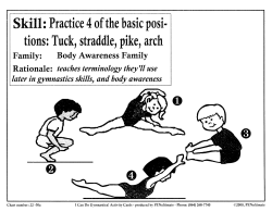 Skill: Practice 4of the basic posi- tions: Tuck, straddle, pike, arch