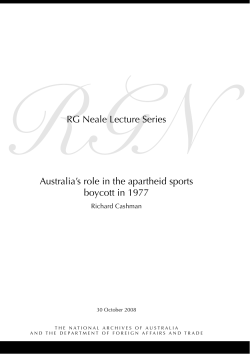 Australia`s role in the apartheid sports boycott in 1977