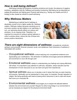 How is well-being defined? Why Wellness Matters There are eight