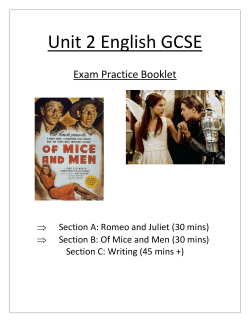 Unit 2 English GCSE Practice Exam booklet