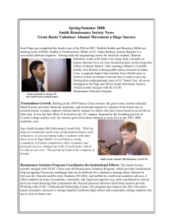 Spring/Summer 2008 Smith Renaissance Society News Grass