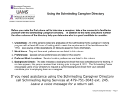 SCHMIEDING CENTER - Schmieding Home Caregiver Training