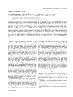 The transition to post-industrial BMI values among US children