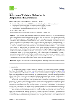 Selection of Prebiotic Molecules in Amphiphilic Environments