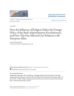How the Influence of Religion Makes the Foreign Policy of the Bush