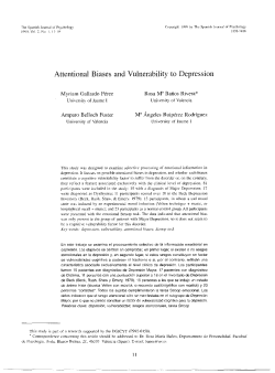 Attentional Biases and Vulnerability to Depression
