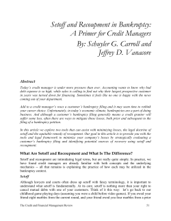 Setoff and Recoupment in Bankruptcy