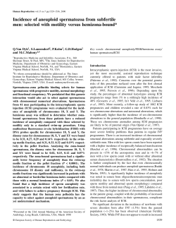 Incidence of aneuploid spermatozoa from subfertile men: selected