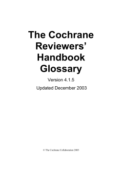 Cochrane Reviewers` Handbook Glossary 4.1.5