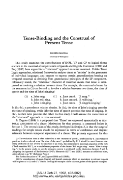 Tense-Binding and the Construal of Present Tense
