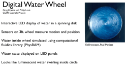 Interactive LED display of water in a spinning disk Sensors on 3ft