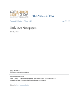 Early Iowa Newspapers - Iowa Research Online