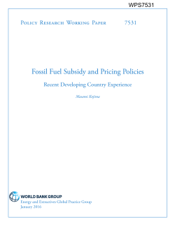 Fossil Fuel Subsidy and Pricing Policies