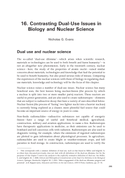 16. Contrasting Dual-Use Issues in Biology and - ANU Press