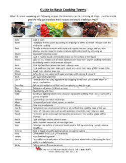 Guide to Basic Cooking Terms