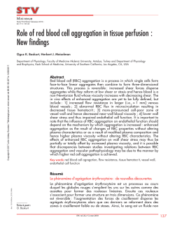 Role of red blood cell aggregation in tissue perfusion : New findings