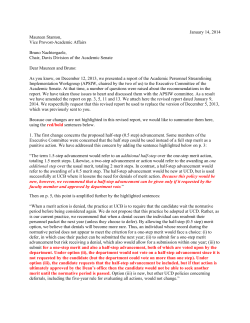 (APSIW) Report - UC Davis Academic Senate