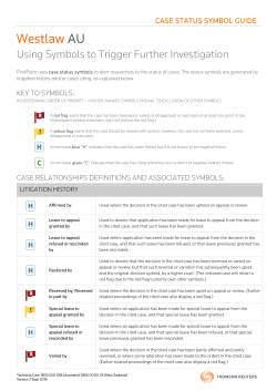 CASE STATUS SYMBOL GUIDE Westlaw AU