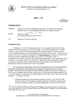 Additional Clarification of Guidance for Implementation of the 1