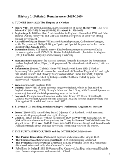 History 1 (Britain): Renaissance (1485