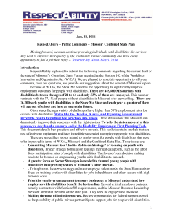 Jan. 11, 2016 RespectAbility &ndash; Public Comments &ndash; Missouri