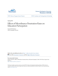 Effects of Microfinance Penetration Rates on