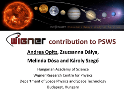 Andrea Opitz, Wigner contribution to PSWS