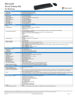 Name Information Product Name Microsoft Wired Desktop 600 for