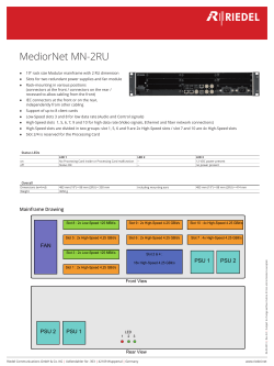 MN-2RU Datasheet - RIEDEL Communications