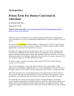 Prison Term For Doctor Convicted In Abortions